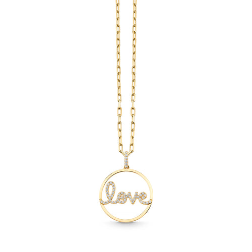 Gold & Diamond Love Pave Open Coin
