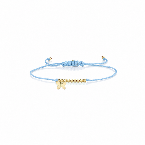 Pure Gold Tiny Butterfly Cord Bracelet
