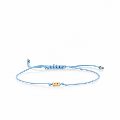 Gold & Diamond Tiny Eye Cord Bracelet