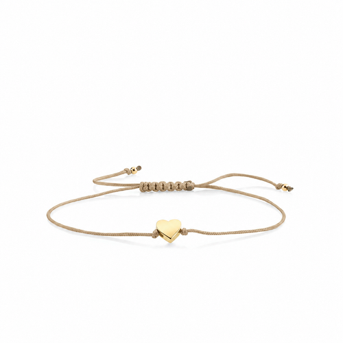 Pure Gold Tiny Heart Bead Cord Bracelet
