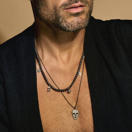 Men's Collection Gold & Diamond Large Skull Charm