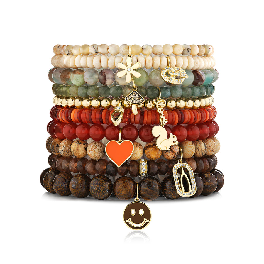 Pure Gold & Enamel Happy Face on Bronzite - Sydney Evan Fine Jewelry