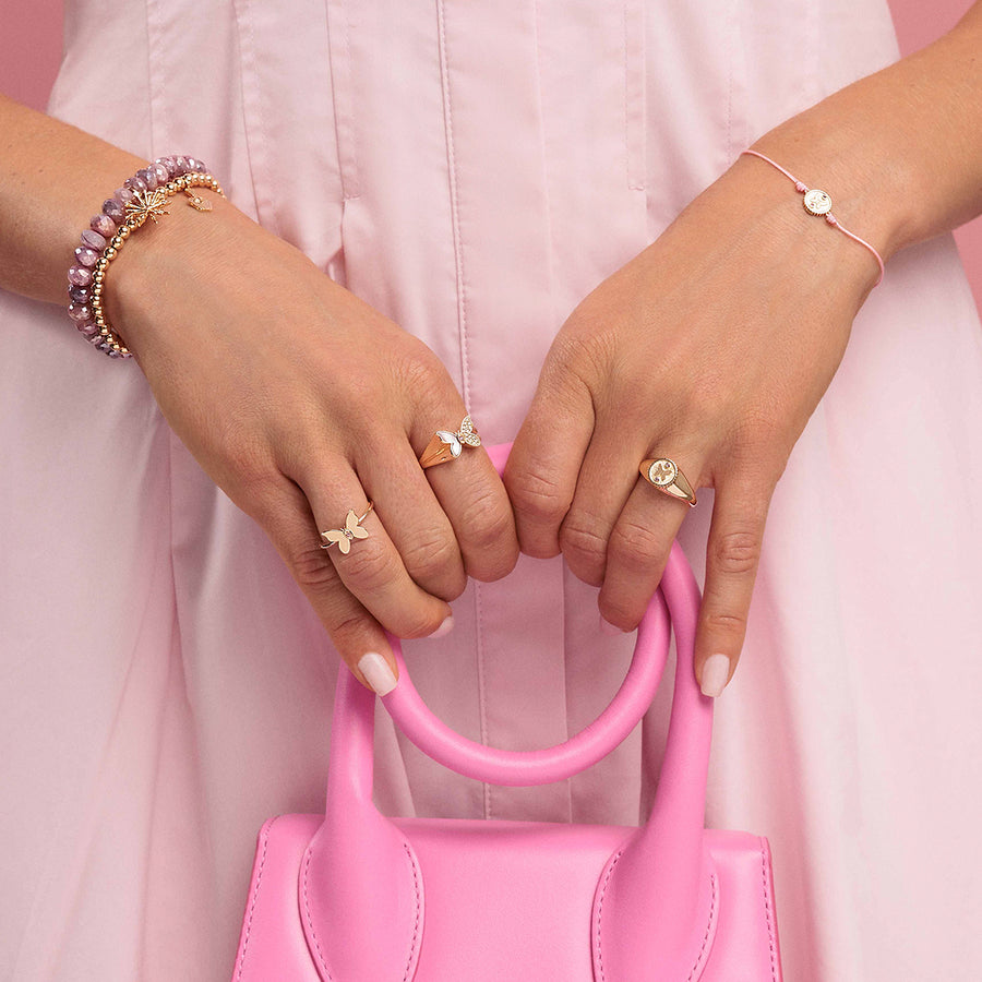Gold & Pink Sapphire Wicked Glinda Butterfly Ring - Sydney Evan Fine Jewelry