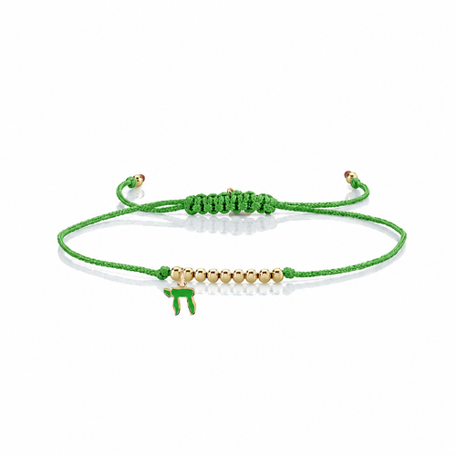 Gold & Enamel Tiny Chai Cord Bracelet