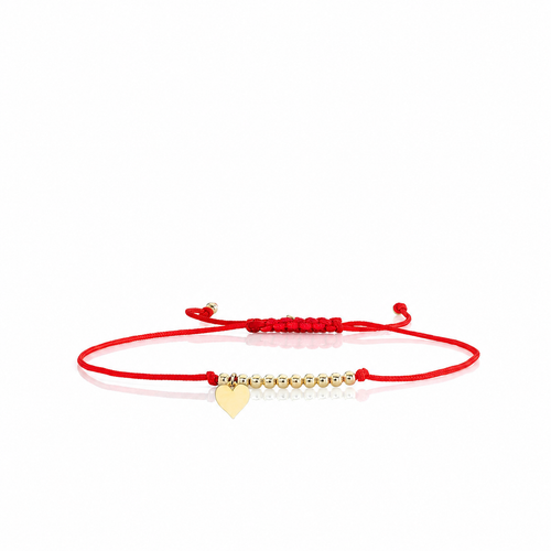 Pure Gold Tiny Heart Cord Bracelet