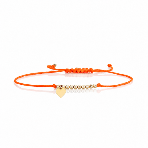 Pure Gold Tiny Heart Cord Bracelet