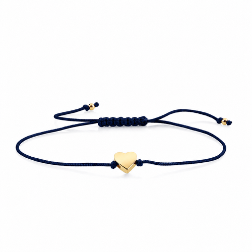 Pure Gold Tiny Heart Bead Cord Bracelet