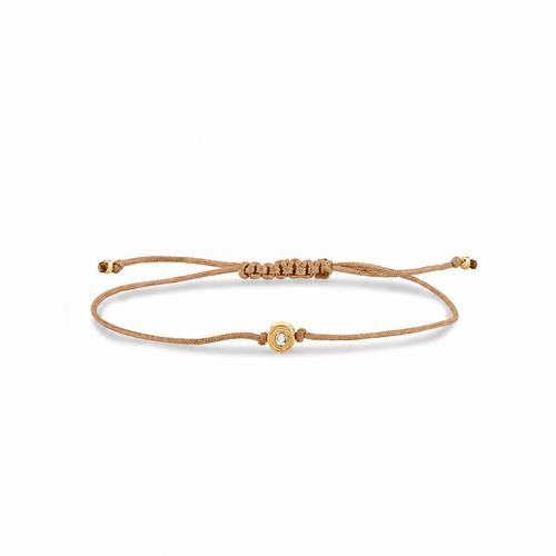 Gold & Diamond Fluted Cord Bracelet