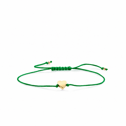Pure Gold Tiny Heart Bead Cord Bracelet