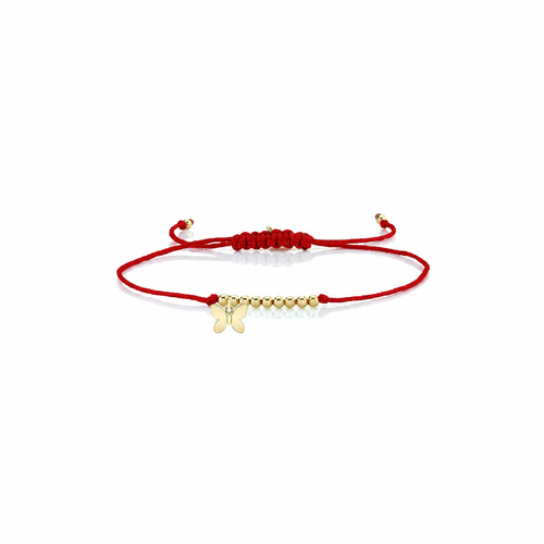 Pure Gold Tiny Butterfly Cord Bracelet