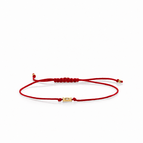 Gold & Diamond Tiny Eye Cord Bracelet