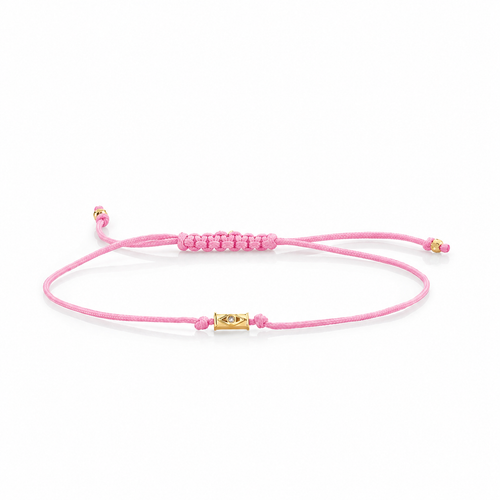 Gold & Diamond Tiny Eye Cord Bracelet