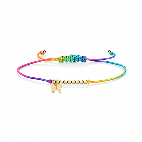 Pure Gold Tiny Butterfly Cord Bracelet