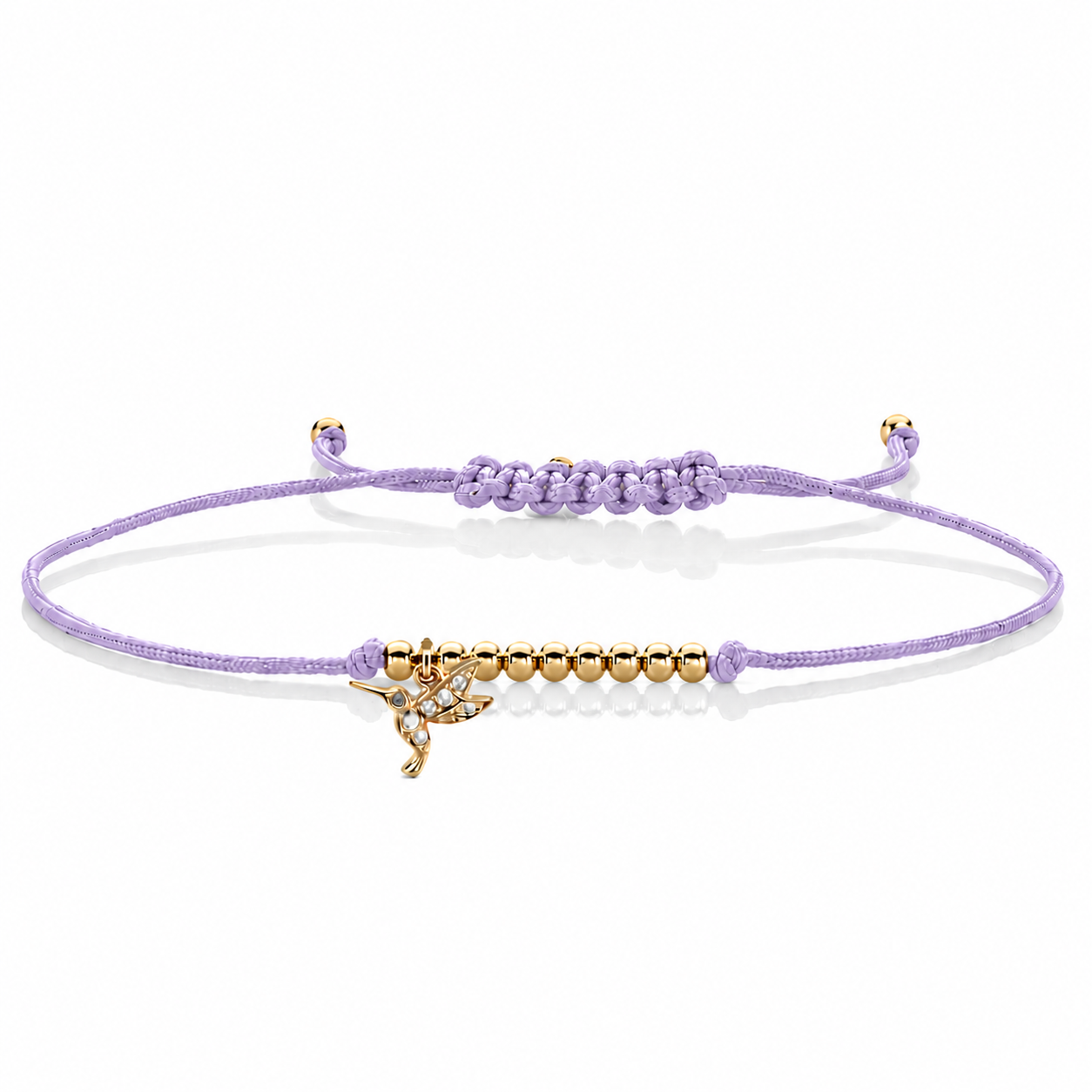 Shop Sydney Evan 14k Gold & Diamond Tiny Hummingbird Cord Bracelet
