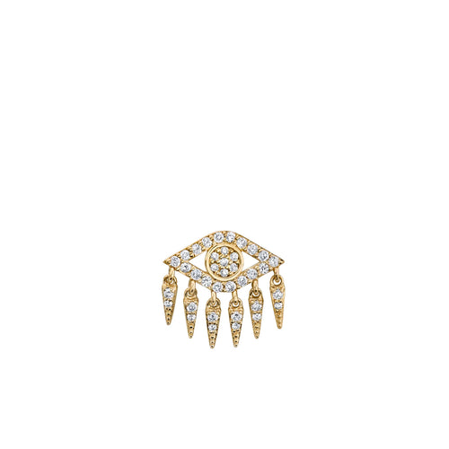 Gold & Diamond Eye Fringe Stud