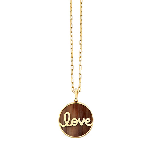 Gold & Petrified Wood Stone Anniversary Love Coin