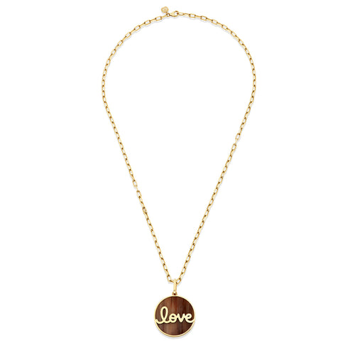 Gold & Petrified Wood Stone Anniversary Love Coin