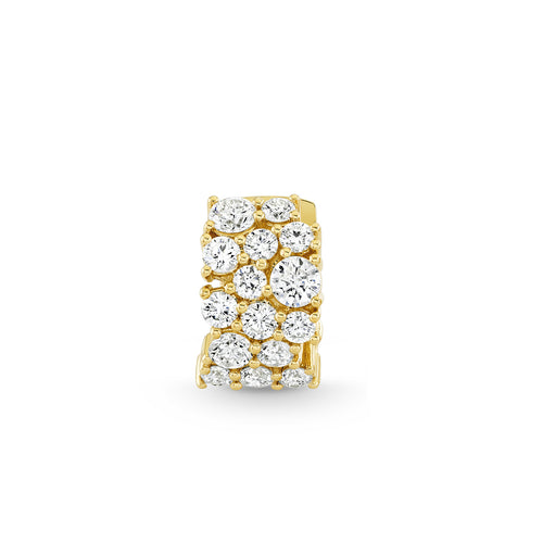 Gold & Diamond Wide Cocktail Huggie