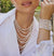 Gold & Diamond 9 Row Freshwater Pearl Beaded Necklace