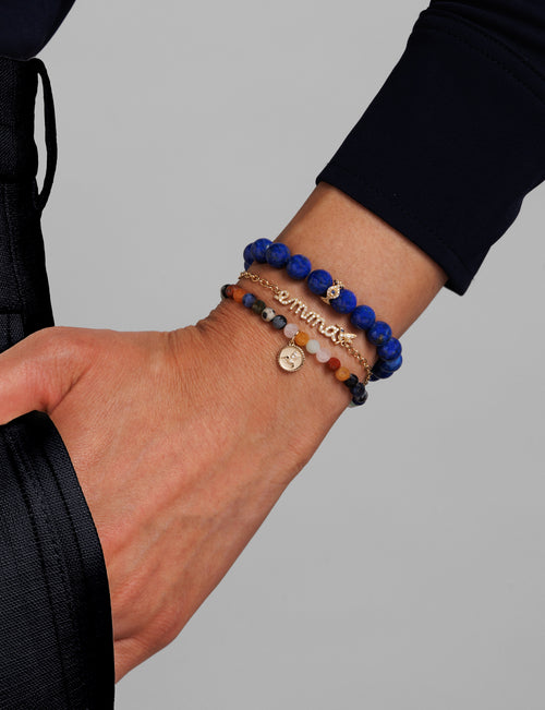 Gold & Diamond Small Custom Script Bracelet