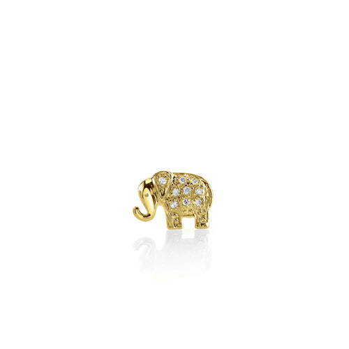 Gold & Diamond Mini Elephant Stud