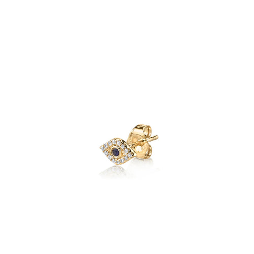 Gold & Diamond Mini Bezel Eye Stud
