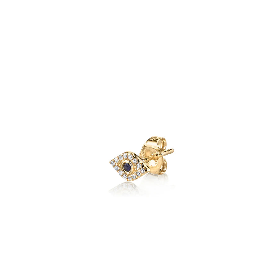 Gold & Diamond Mini Bezel Eye Stud - Sydney Evan Fine Jewelry