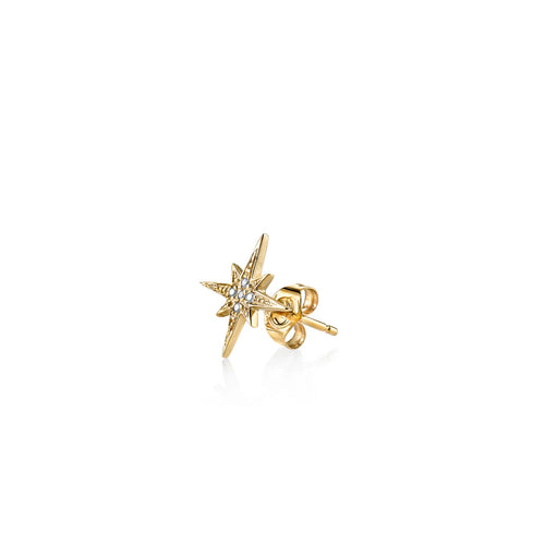 Gold & Diamond Small Starburst Stud