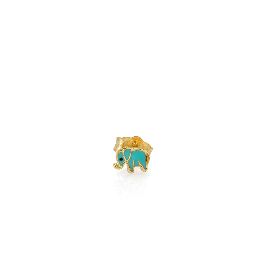 Gold & Enamel Mini Elephant Stud - Sydney Evan Fine Jewelry