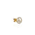 Gold & Diamond Peace Sign Stud