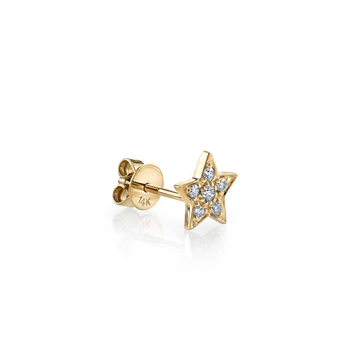 Gold & Diamond Star Stud