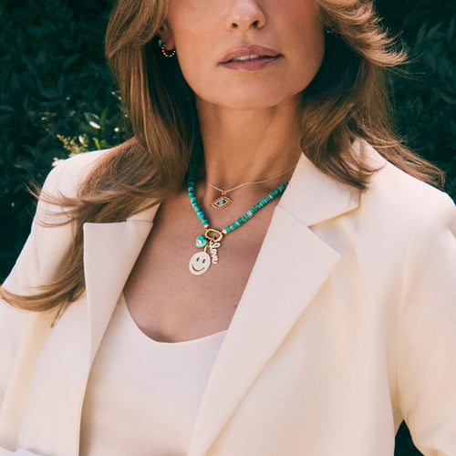 Gold & Diamond Cali Love Turquoise Necklace