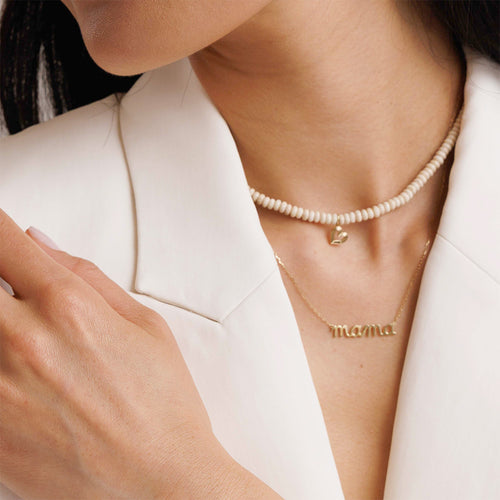 Pure Gold Fluted Heart on Cream Jasper Choker Necklace