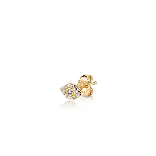 Gold & Diamond Small Bezel Eye Stud