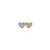 Gold & Diamond Double Heart Stud