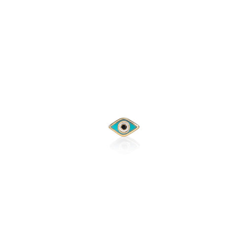 Gold & Enamel Mini Eye Stud