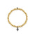Men's Collection Black Rhodium & Diamond Small Hamsa on Gold Beads