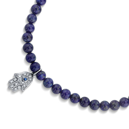 Men's Collection Gold & Diamond Hamsa on Lapis