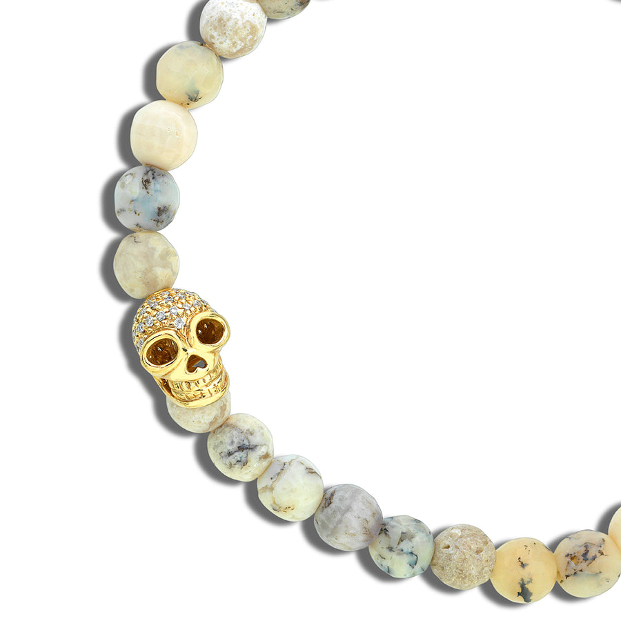 Men's Collection Diamond Skull on African Opal - Sydney Evan Fine Jewelry