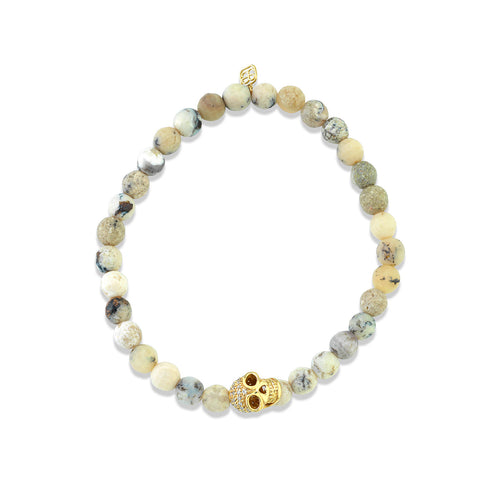 Men's Collection Diamond Skull on African Opal