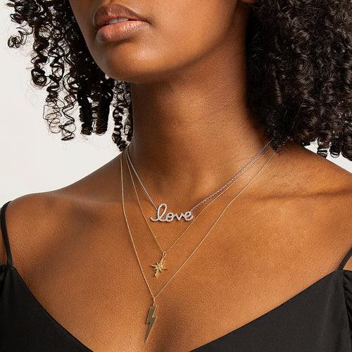 Pure Gold Large Lightning Bolt Charm