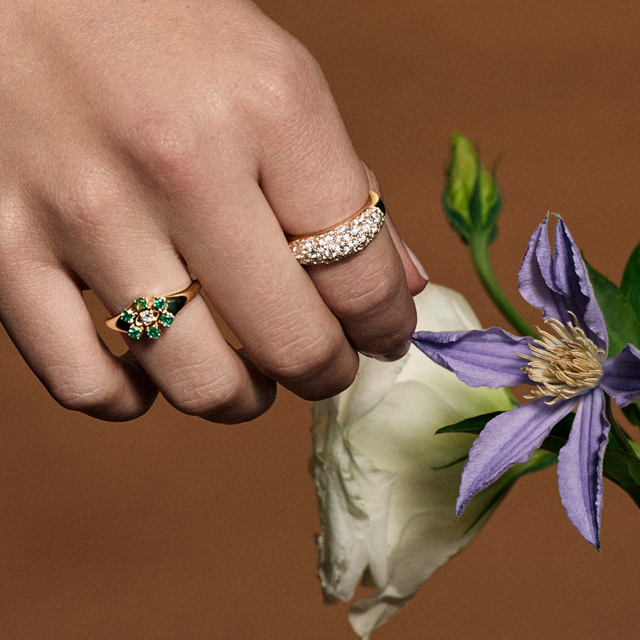 Gold & Diamond Small Puffy Ring - Sydney Evan Fine Jewelry