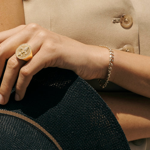 Gold & Diamond Marquise Eye Eternity Fringe Bracelet