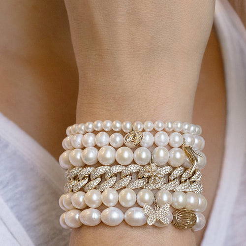 Gold & Pavé Diamond Link Bracelet