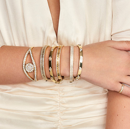 Gold & Diamond Hinge Bangle