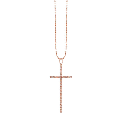 Gold & Diamond Large Cross Charm