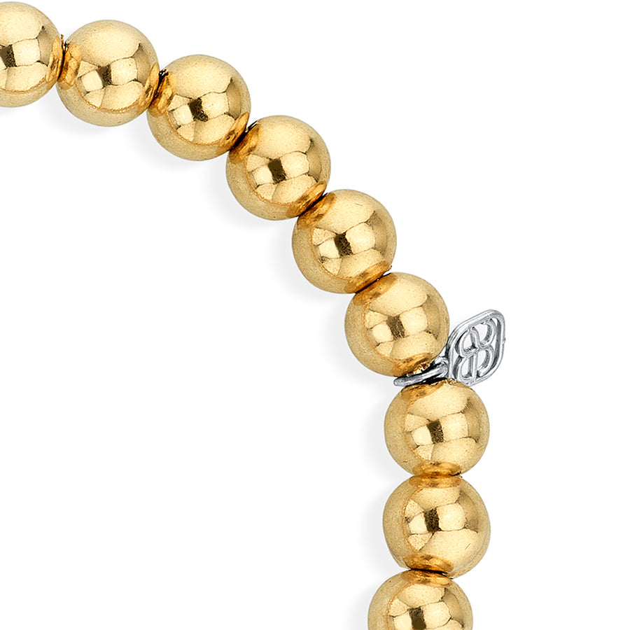 Gold & Diamond Rondelle on Gold Beads - Sydney Evan Fine Jewelry