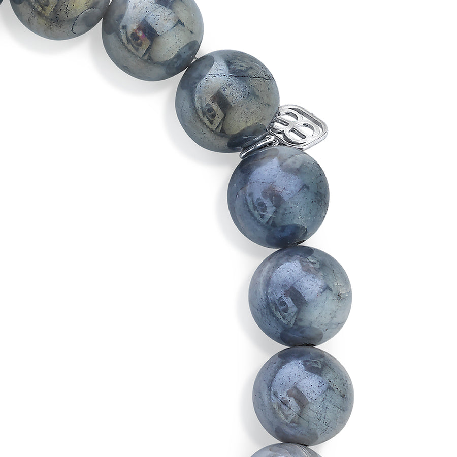 Gold & Diamond Eternity Rondelle on Grey Coated Moonstone - Sydney Evan Fine Jewelry