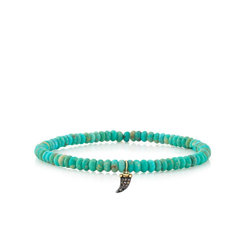 Men's Collection Gold & Diamond Horn on Turquoise
