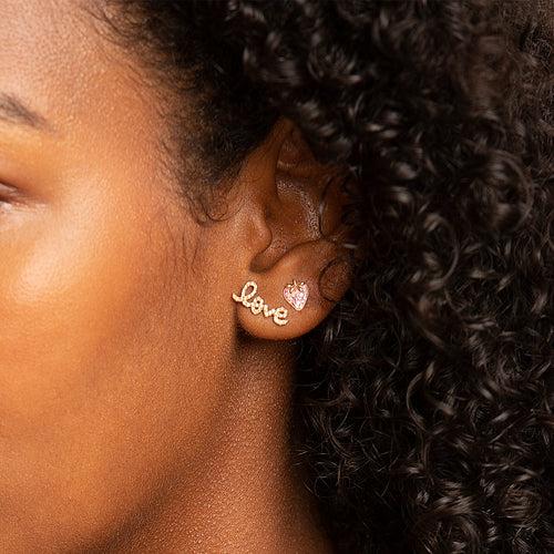 Rose Gold & Pink Sapphire Strawberry Stud